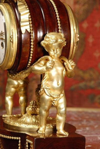 fig 4. Beautiful Antique French Ormolu and Mahogany Boudoir Clock ~ French - Circa 1895 ~ French - Circa 1895